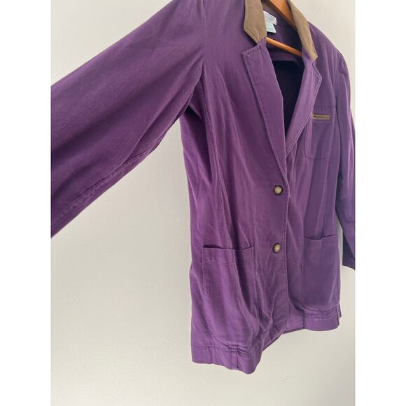 1980s-1990s Vintage Segrets Cotton Corduroy Button Down Jacket Purple Large JL - Picture 2 of 9